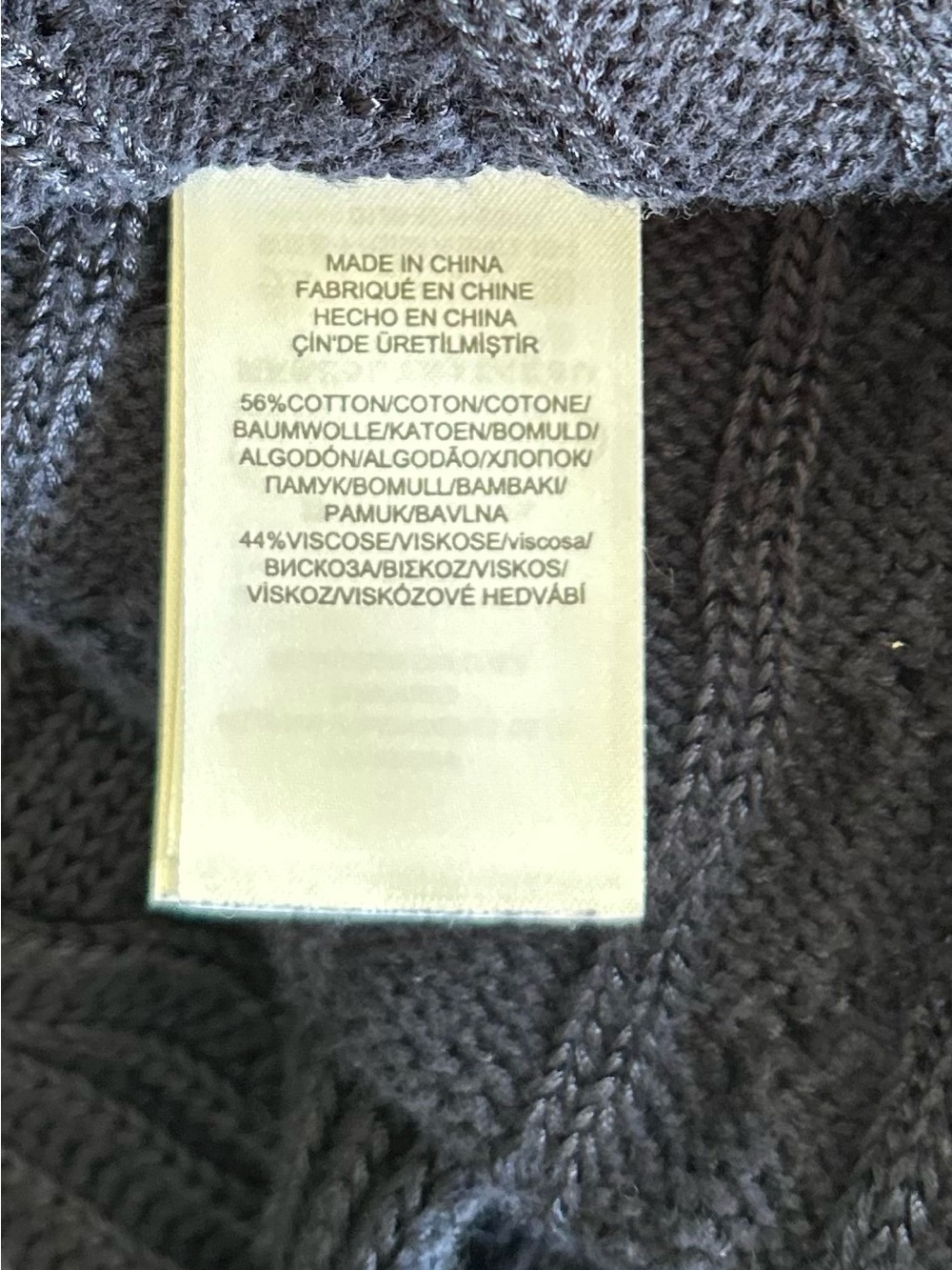 Lauren Ralph Lauren Navy Cable Knit Boatneck Sweater XL 3/4 Sleeve - Picture 7 of 7